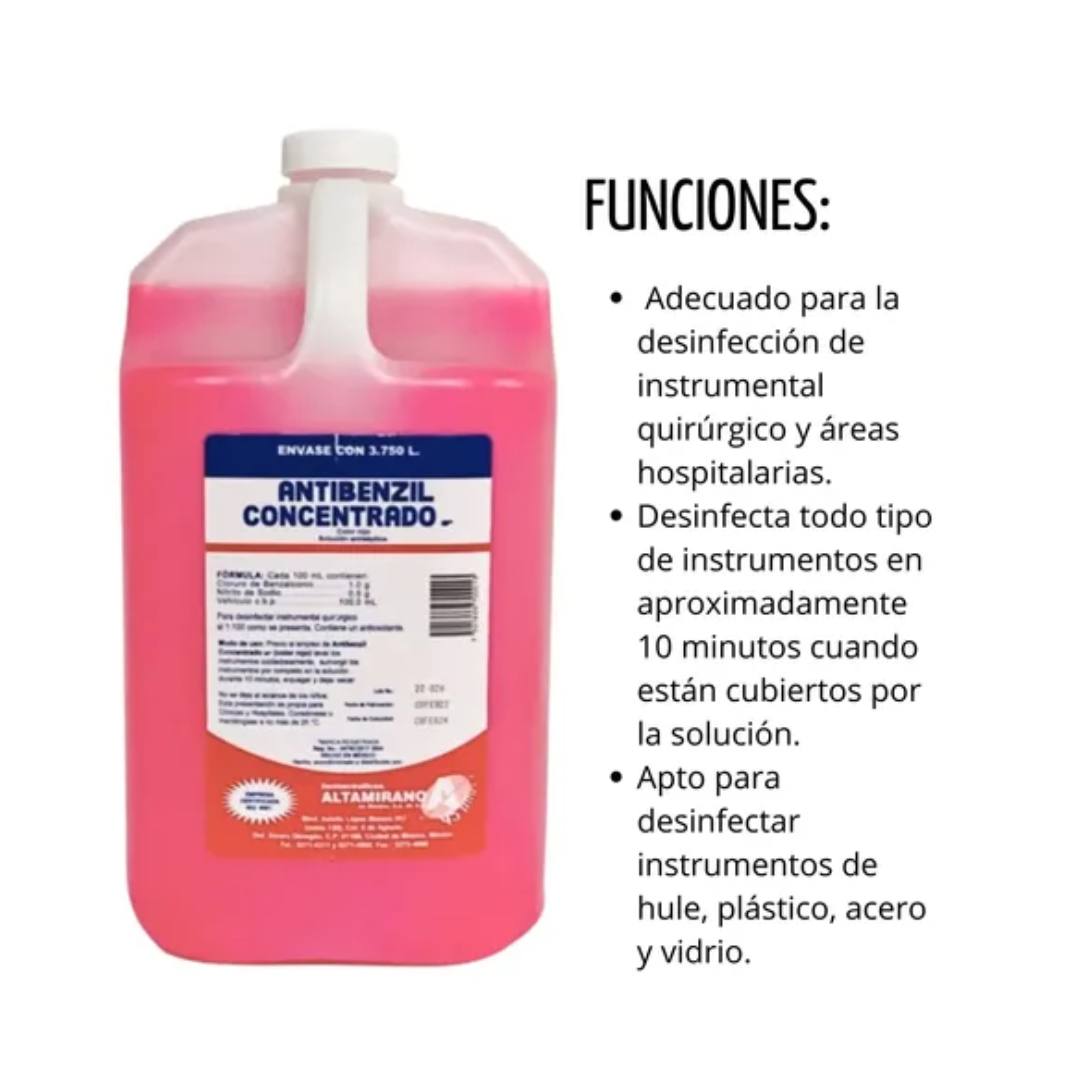 Antibenzil concentrado rojo galón | Solución para limpieza y desinfección - Imagen 2